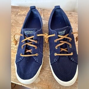 Sperry Blue Canvas Sneakers Boat Women Size 9.5